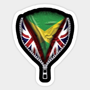 Jamaican Flag  Jamaica Flag zipped British Flag - Gift for Jamaican From Jamaica Sticker